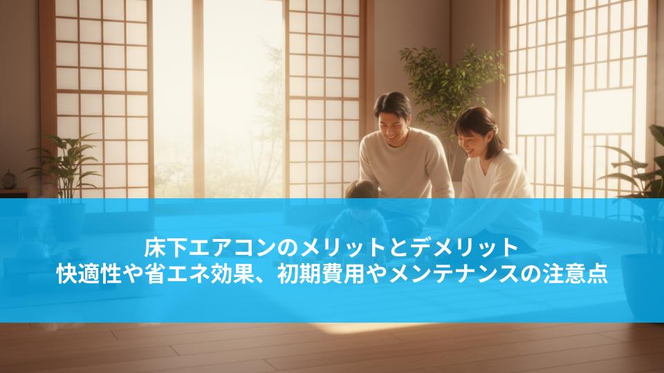 床下エアコンのメリットとデメリットとは？快適性や省エネ効果、初期費用やメンテナンスの注意点